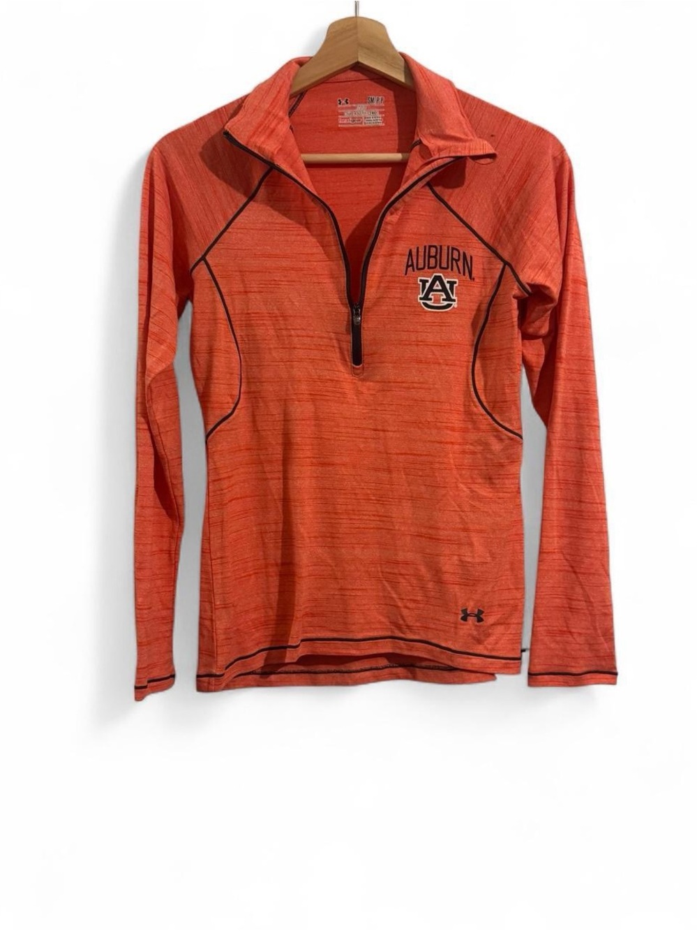 Under Armour Women's Orange Auburn Quarter-Zip Performance Pullover